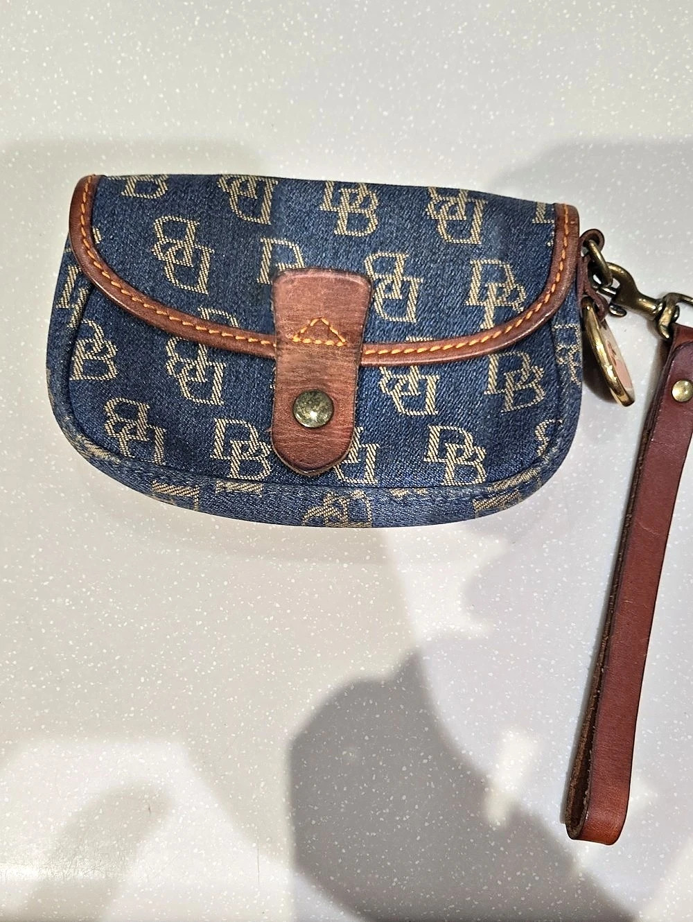 Dooney & Bourke Monogram Wristlet Blue & Brown